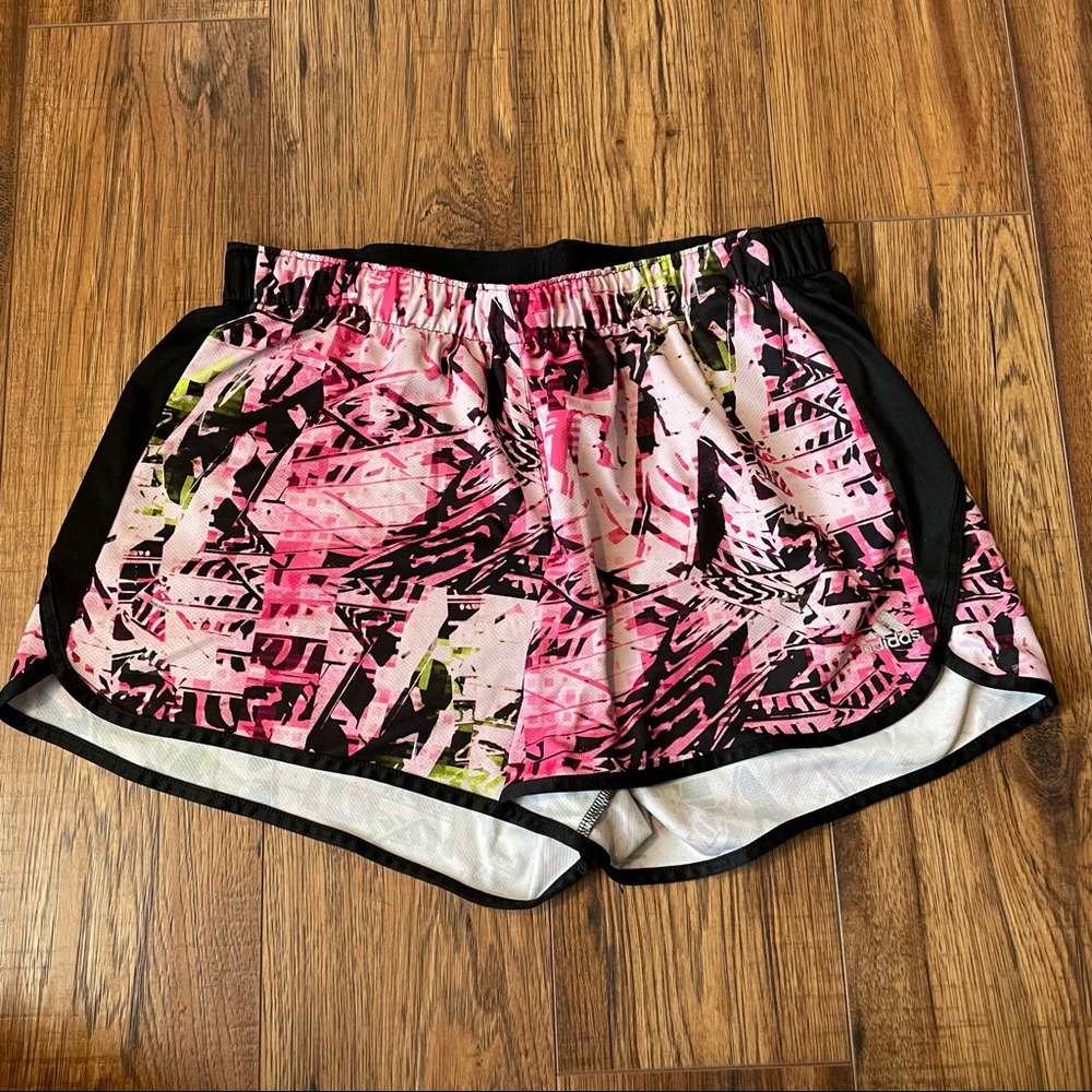 Adidas Pink and Black Athletic Shorts